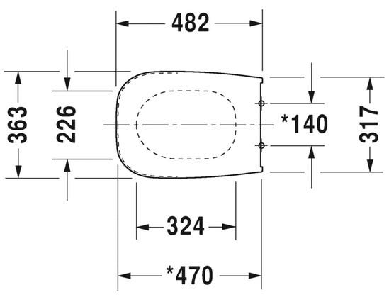 Duravit D-Code toilets&aelig;de d&aelig;mpet lukning - forl&aelig;nget