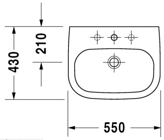 Duravit D-Code 55 håndvask t/væg Duravit D-Code 55 håndvask t/væg