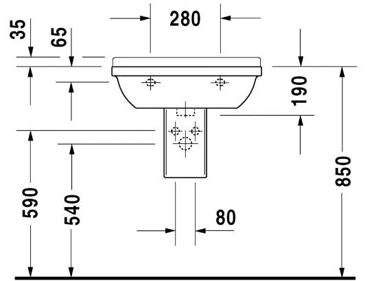 Duravit Starck 3 60 håndvask t/væg Duravit Starck 3 60 håndvask t/væg