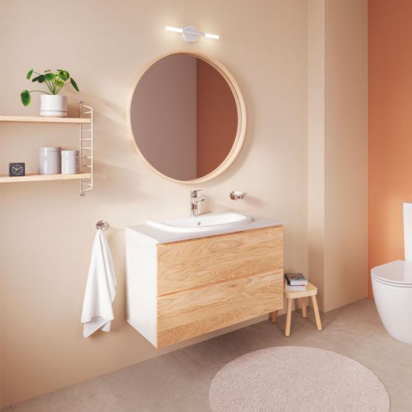 Grohe Bau 55 h&aring;ndvask t/nedf&aelig;ldning - 1 hanehul