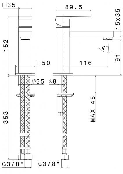 Cass&oslash;e Newform Ergo-Q h&aring;ndvaskarmatur - Krom