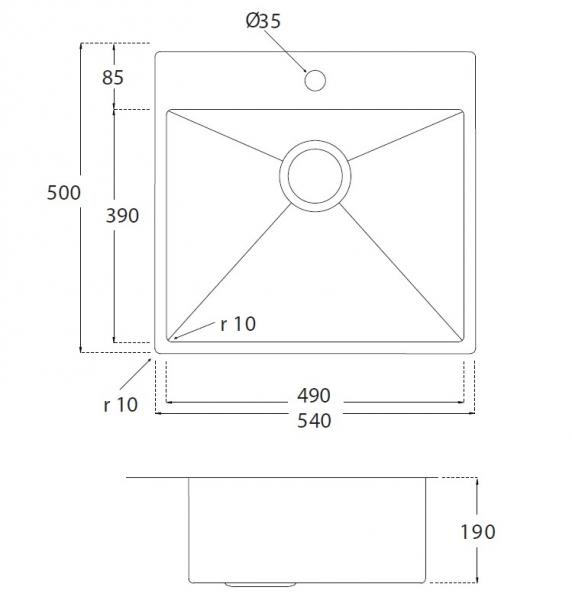 Lavabo Kubus 540 Soft køkkenvask - Messing PVD Lavabo Kubus 540 Soft køkkenvask - Messing PVD