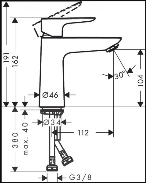 Hansgrohe Talis E 110 h&aring;ndvaskarmatur m/CoolStart - Krom