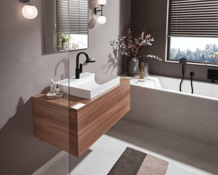 hansgrohe Vivenis 210 h&aring;ndvaskarmatur m/svingtud u/bundventil - Mat sort