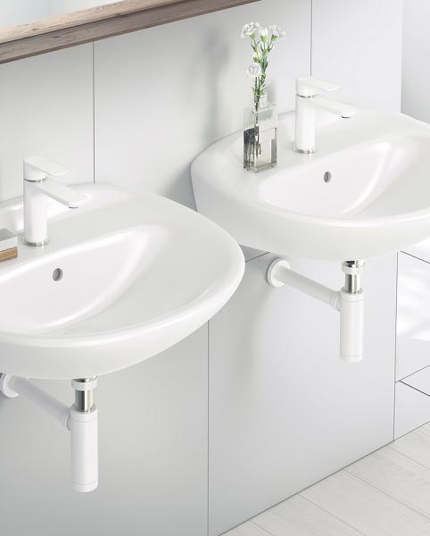 Gustavsberg Estetic h&aring;ndvaskarmatur u/bundventil - Hvid mat