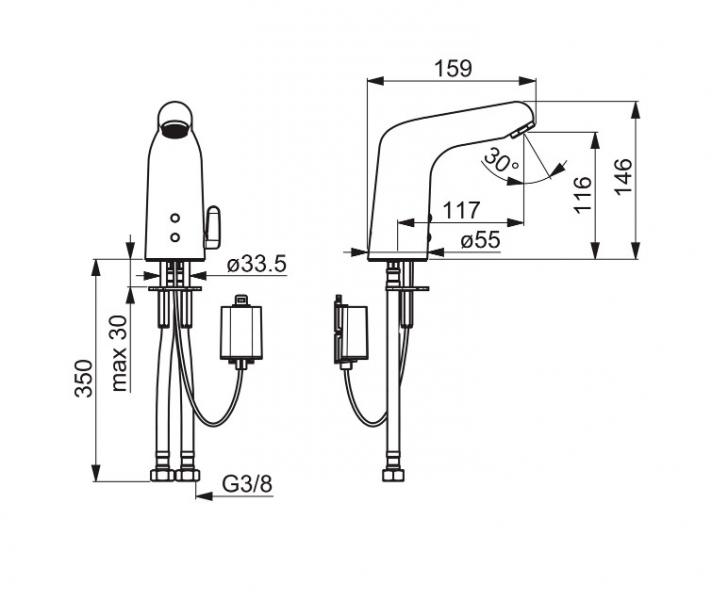 Oras Medipro berøringsfri vandhane m/bluetooth - Batteri Oras Medipro berøringsfri vandhane m/bluetooth - Batteri