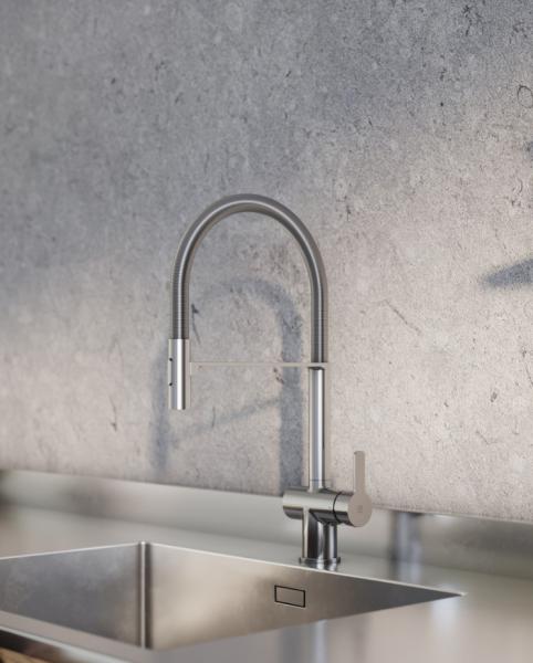 Gustavsberg Estetic Semi-prof k&oslash;kkenarmatur m/udtr&aelig;k og koldstart - Krom