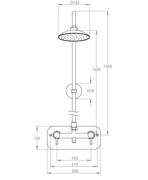 EQI v&aelig;gh&aelig;ngt udebruser 120-220/15 mm tilslutning - Kobber