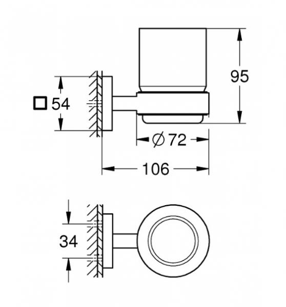 Grohe Start Cube tandkrus til væg - Krom Grohe Start Cube tandkrus til væg - Krom