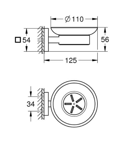 Grohe Start Cube s&aelig;besk&aring;l t/v&aelig;g - Supersteel