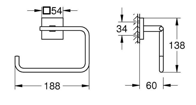Grohe Start Cube håndklædering - Supersteel Grohe Start Cube håndklædering - Supersteel