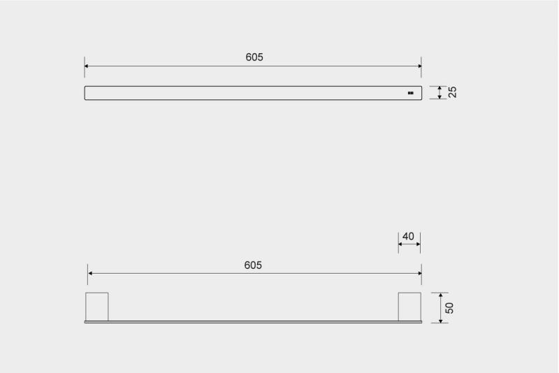 Unidrain ReFrame h&aring;ndkl&aelig;destang - 600 - Messing