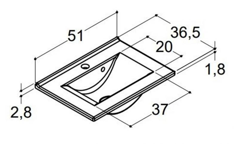 Dansani Mido+ 51 MINI møbelpakke m/Amber vask og skuffer - Mat hvid Dansani Mido+ 51 MINI møbelpakke m/Amber vask og skuffer - Mat hvid