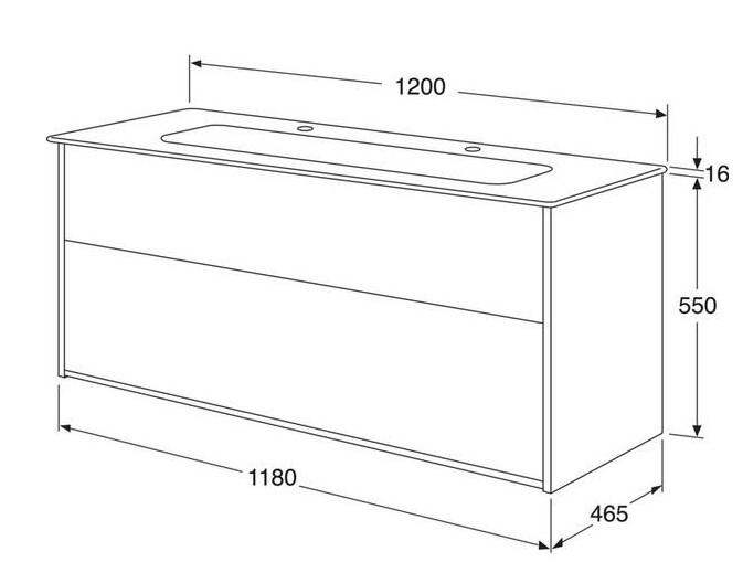 Gustavsberg Artic 120 m&oslash;bels&aelig;t m/dobbeltvask - Fersken