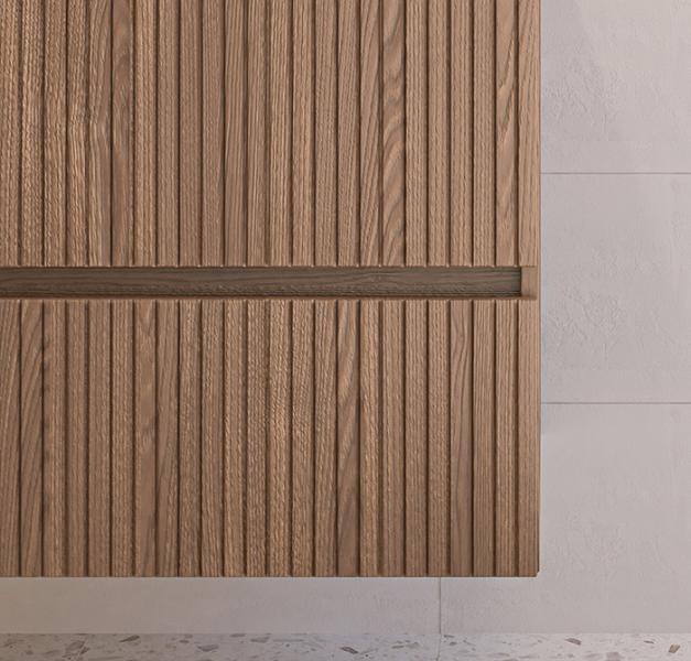 Sanibell Proline 60 m&oslash;bels&aelig;t m/lameller og 2 skuffer - Terra eg