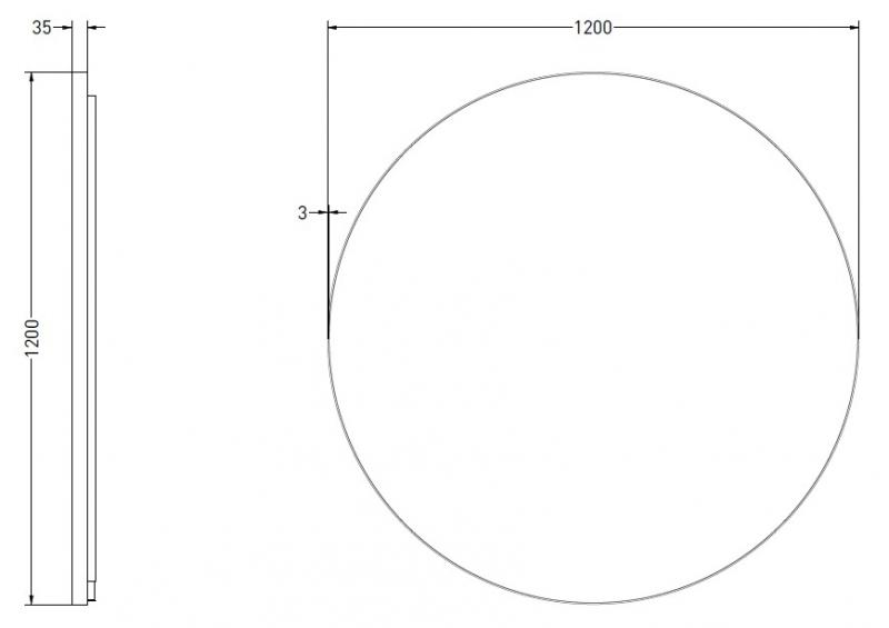 Sanibell Ink SP17 rundt spejl m/backlight, varme og sensor &Oslash;120 - B&oslash;rstet kobber
