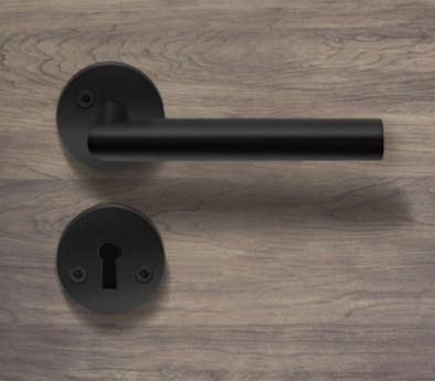 Beslagsboden indend&oslash;rs d&oslash;rgreb inkl n&oslash;gleskilt - Mat sort