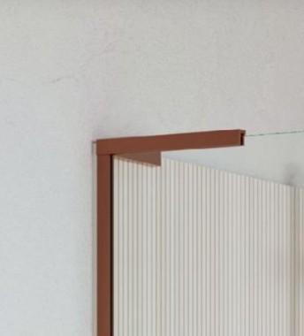 Str&oslash;mberg Faro 12 walk-in brusev&aelig;g m/skyded&oslash;r 800mm - Klart glas/b&oslash;rstet kobber