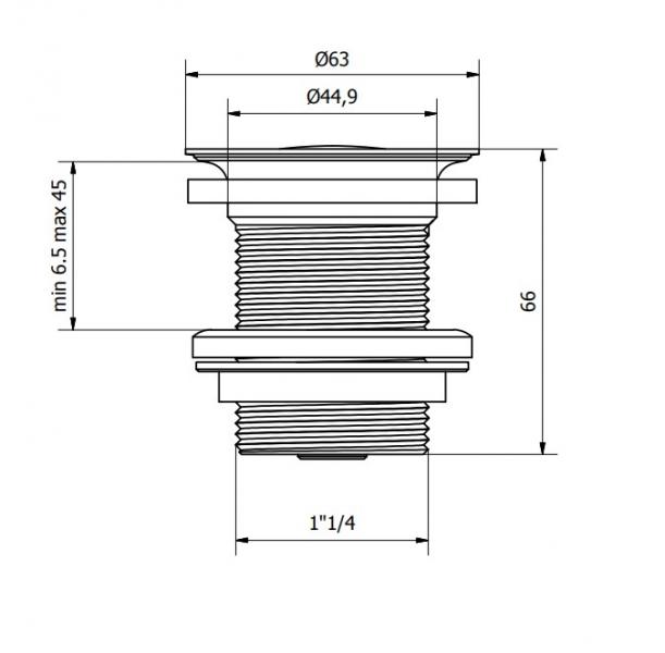 Flo bundventil til vaske uden overl&oslash;b - Hvid mat