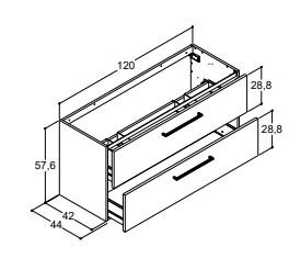 Dansani Mido+ 120 vaskeskab t/dobbelt håndvask - Hvid højglans Dansani Mido+ 120 vaskeskab t/dobbelt håndvask - Hvid højglans
