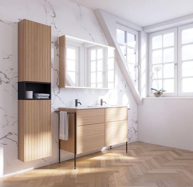 Dansani Luna &aring;ben hylde 40 x 19 cm - Hvid mat