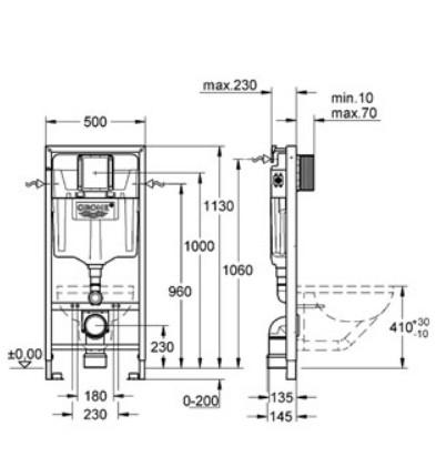 Laufen Roca Gap round RIMless toiletpakke inkl. s&aelig;de m/softclose, cisterne og krom betjening