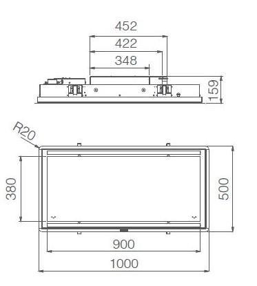 Eico Illusion H16 BL MAT/A/100 indbygget emhætte t/ loft el. niche - Sort Eico Illusion H16 BL MAT/A/100 indbygget emhætte t/ loft el. niche - Sort