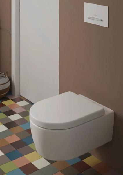 Villeroy & Boch Avento Rimless v&aelig;gh&aelig;ngt toilet inkl. s&aelig;de - Hvid