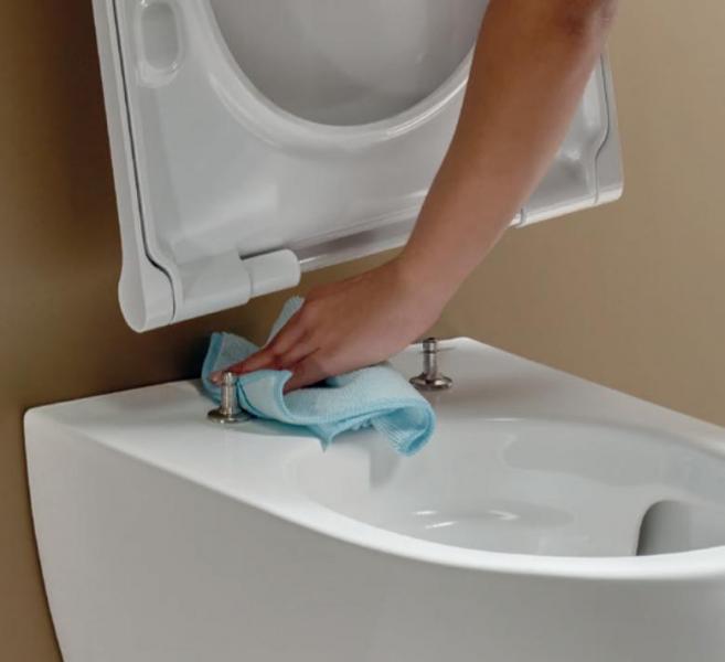 Geberit iCon kompakt v&aelig;gh&aelig;ngt toilet inkl. s&aelig;de - Mat hvid