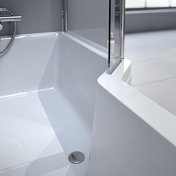 Str&oslash;mberg Urban Edge badekar t/brus - 157,5 x 70/84,5 - H&oslash;jre - 1 rygl&aelig;n
