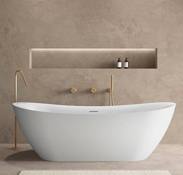 Kriss Noble fritst&aring;ende badekar - Mat hvid