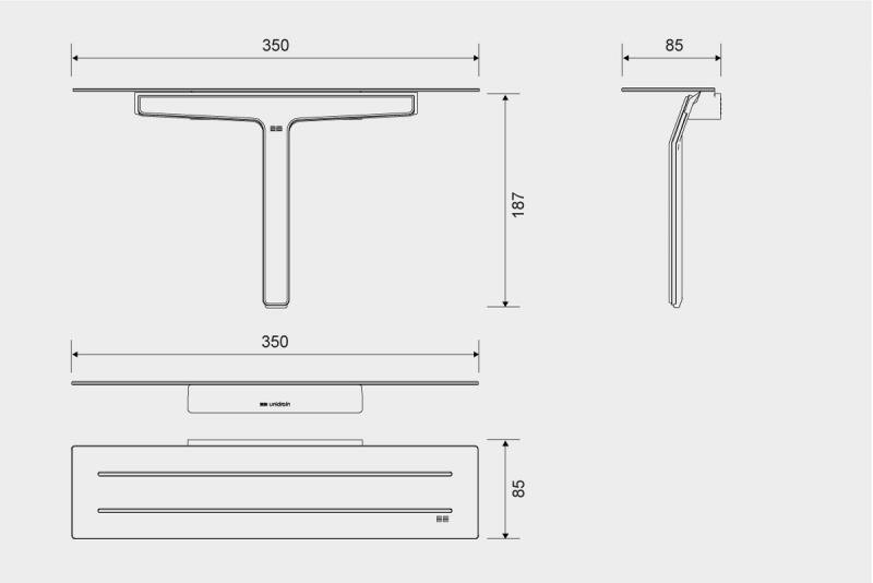 Unidrain ReFrame s&aelig;behylde med bruseskraber - Kobber