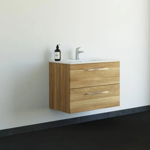 Dansani Mido+ 80 m&oslash;belpakke m/Amber vask og 2 skuffer - Varm eg