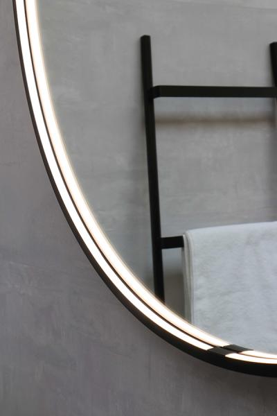 Sanibell Ink SP24 rundt spejl m/lys, varme og sensor &Oslash;100 - Mat sort