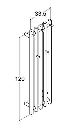Dansani Luna Kvika håndklædetørrer m/timer - 33x120 cm - Rustfri stål Dansani Luna Kvika håndklædetørrer m/timer - 33x120 cm - Rustfri stål