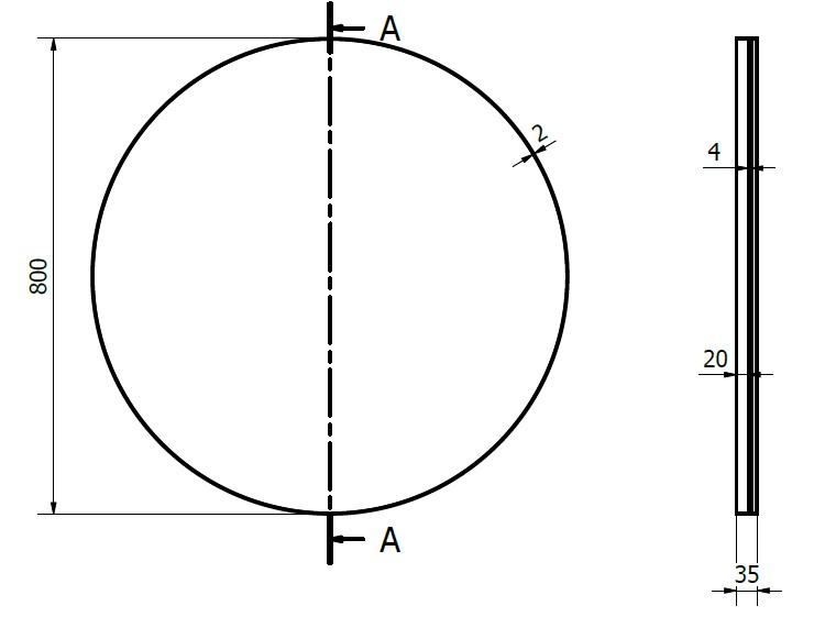 Sanibell Ink SP15 rundt spejl m/ramme &Oslash;80 - B&oslash;rstet kobber
