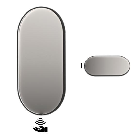 Sanibell Ink SP28 ovalt spejl m/lys, varme og sensor 40 x 80 cm - B&oslash;rstet kobber