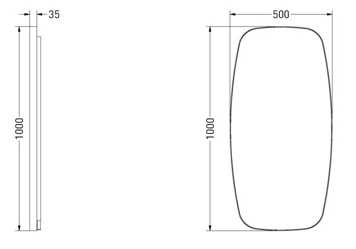 Sanibell Ink SP30 superellipse spejl m/backlight, varme og sensor 50 x 100 cm - Børstet kobber Sanibell Ink SP30 superellipse spejl m/backlight, varme og sensor 50 x 100 cm - Børstet kobber