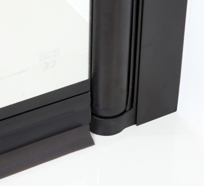 Nortiq Kalmar bruseafskærmning - 90x90 - Mat sort Nortiq Kalmar bruseafskærmning - 90x90 - Mat sort