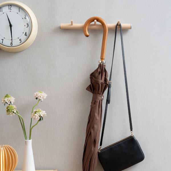 Beslagsboden vandret knager&aelig;kke m/3 knager - Tr&aelig;/mat gr&aring;