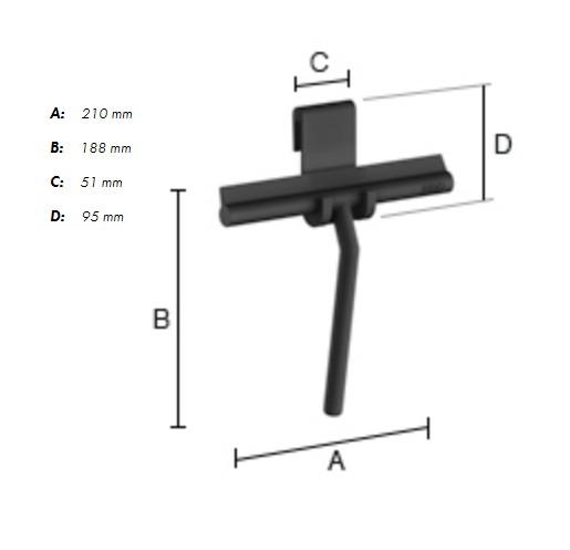 Beslagsboden bruseskaber m/holder - Mat gr&aring; silikone