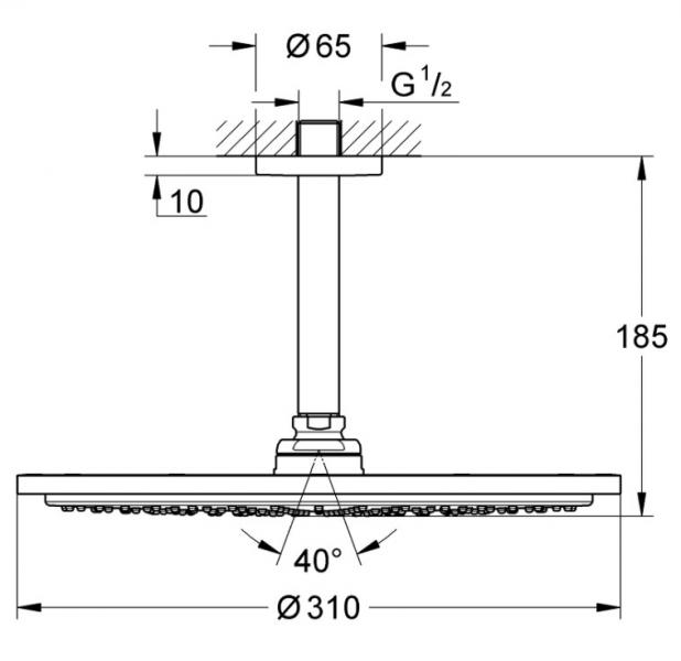 Grohe SmartControl komplet brusesystem med SmartActive brus til indbygning/loft - B&oslash;rstet Cool Sunrise