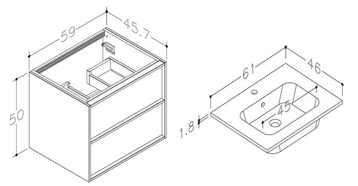 Strømberg Skara 60 møbelsæt - Lys eg Strømberg Skara 60 møbelsæt - Lys eg