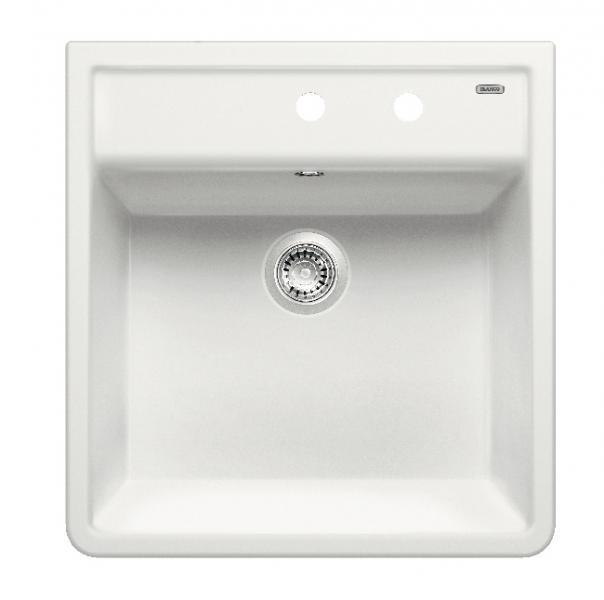 Blanco Panor 60 køkkenvask i porcelæn m/2 hanehuller - Krystalhvid Blanco Panor 60 køkkenvask i porcelæn m/2 hanehuller - Krystalhvid