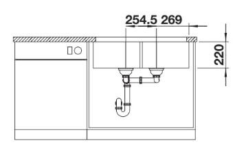 Blanco Villae Farmhouse 80 dobbelt k&oslash;kkenvask i porcel&aelig;n