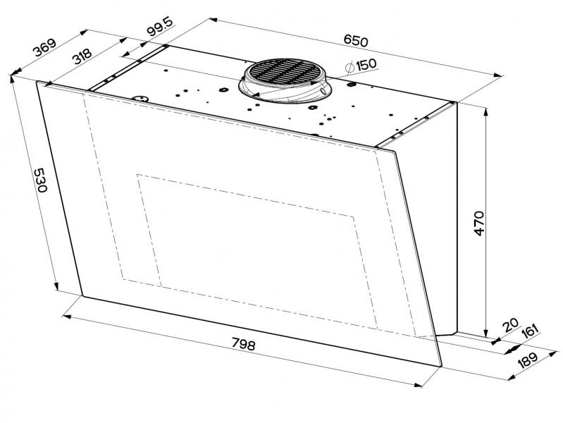 Eico True Black F80 emh&aelig;tte til v&aelig;gmontering - Sort