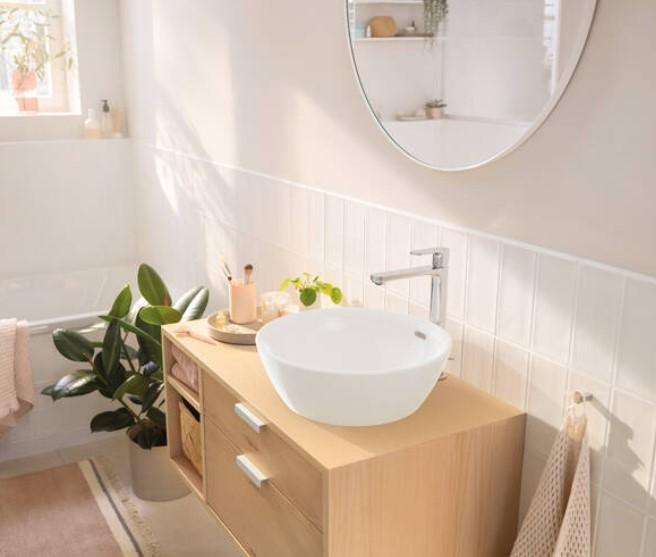 hansgrohe Rebris S 240 h&aring;ndvaskarmatur m/Coolstart og l&oslash;ft-op bundventil - Krom