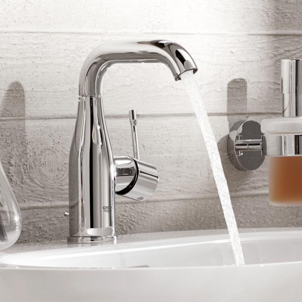 Grohe Essence New M h&aring;ndvaskarmatur m/bundventil - B&oslash;rstet hard graphite
