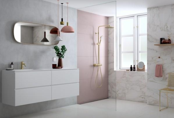 Damixa Silhouet komplet brusesystem - Ø250 - Poleret messing Damixa Silhouet komplet brusesystem - Ø250 - Poleret messing