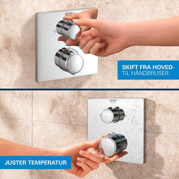 Grohe Precision Cube 310 komplet brusesystem til indbygning - Krom